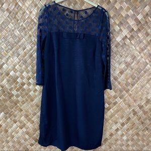 Boden Polka Dot Sheer Viscose Sheath Dress